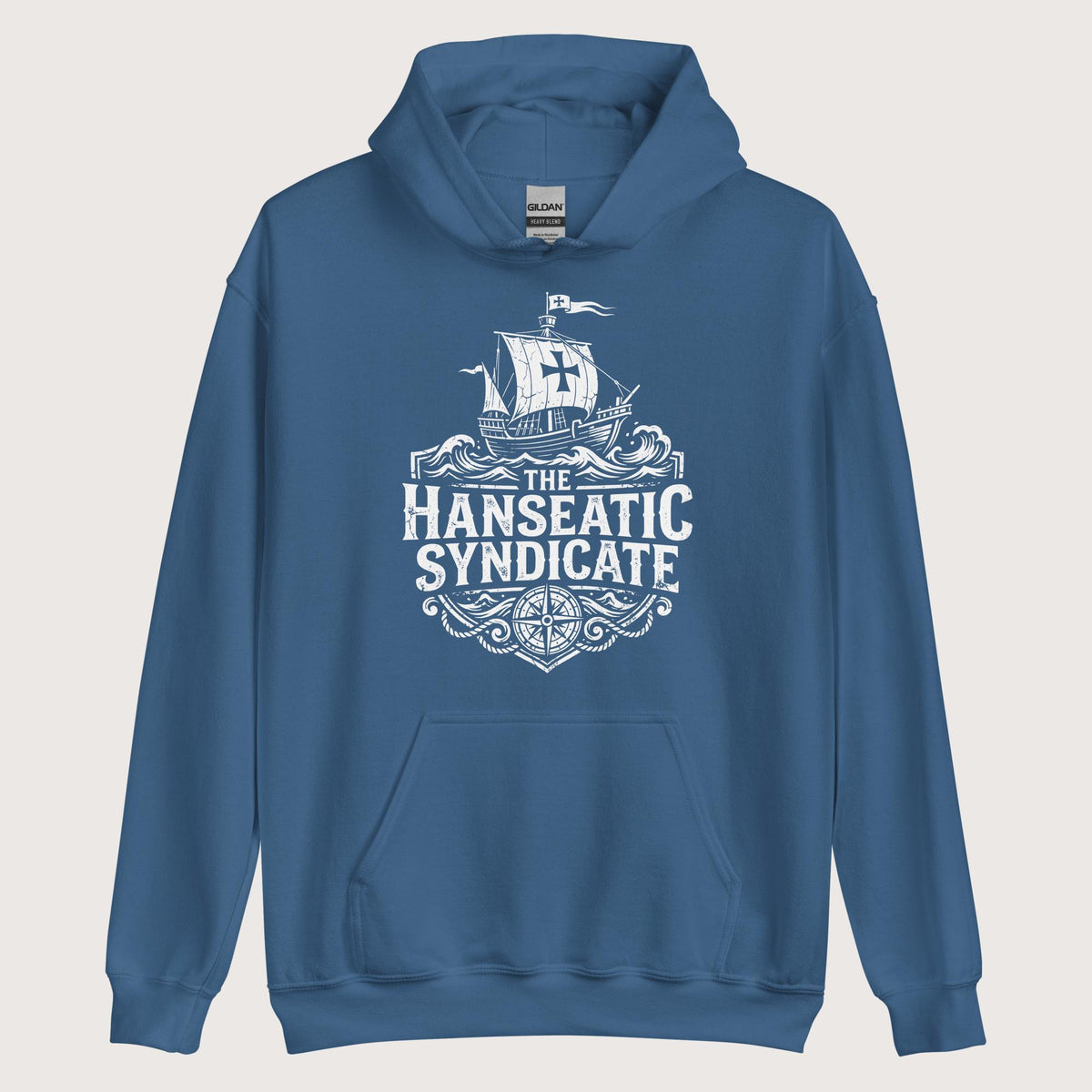 Indigo Blue The Hanseatic Syndicate Hoodie - history buff gift by HistoHead