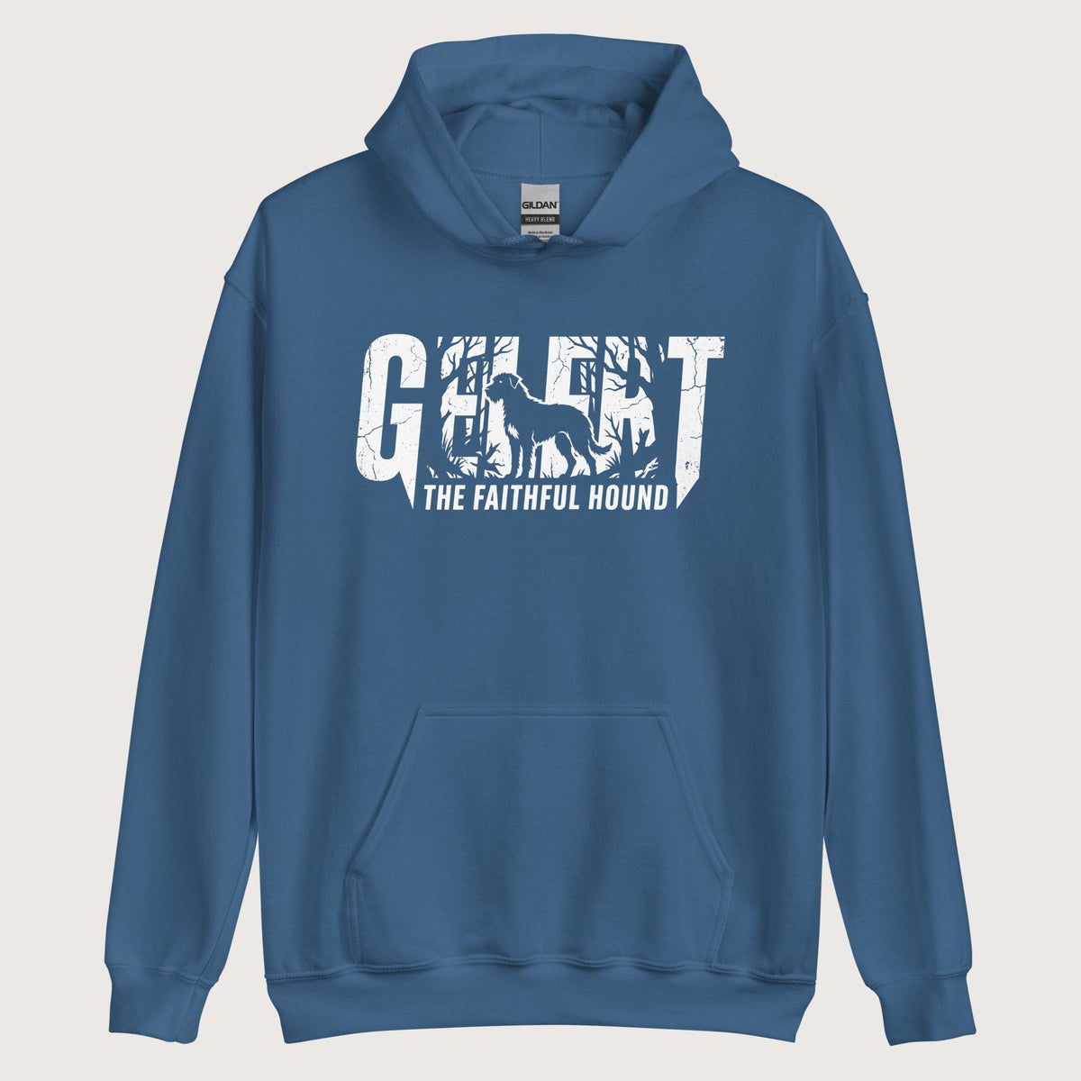 Indigo Blue Gelert The Faithful Hound Hoodie - history buff gift by HistoHead