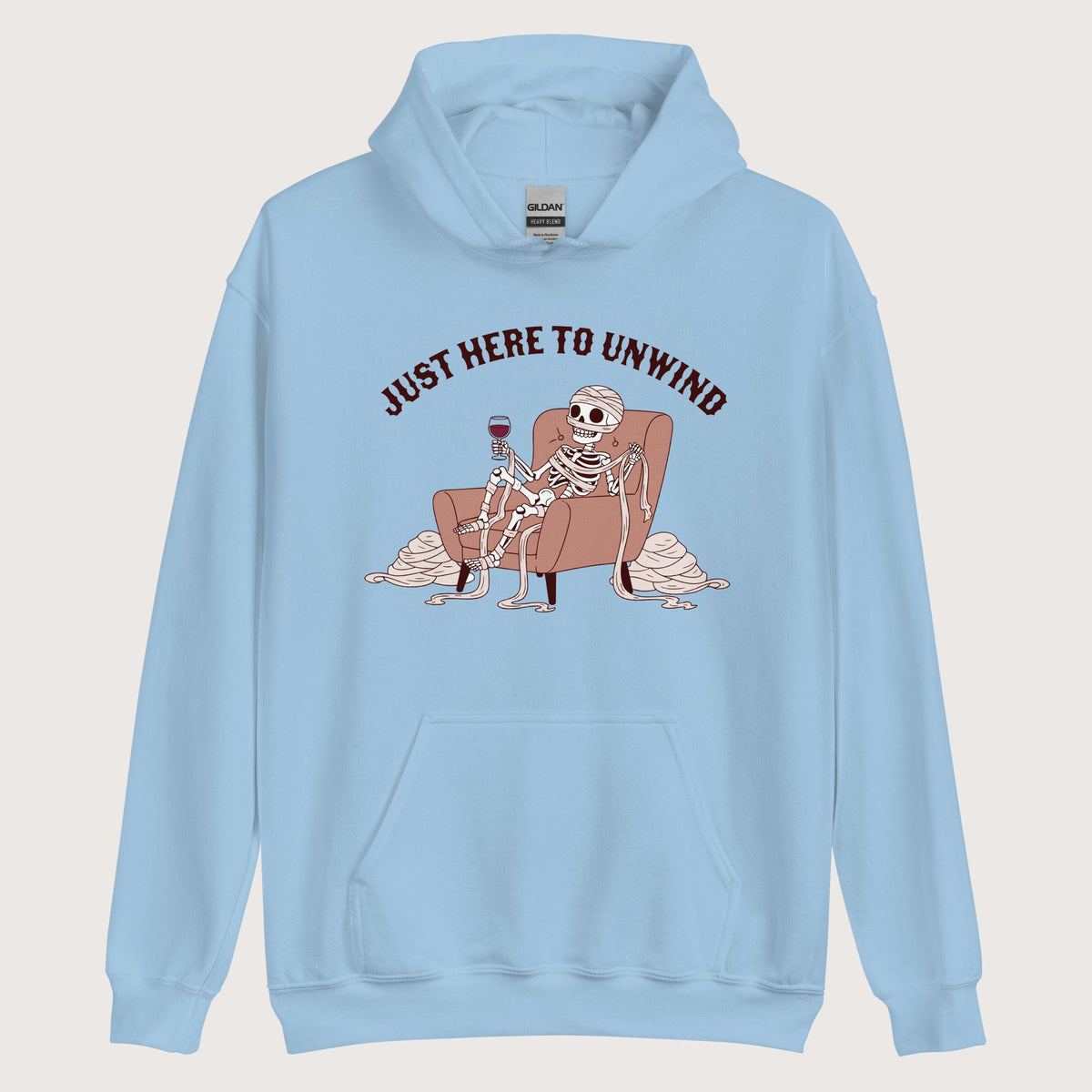 Light Blue Just Here to Unwind Hoodie - history buff gift by HistoHead