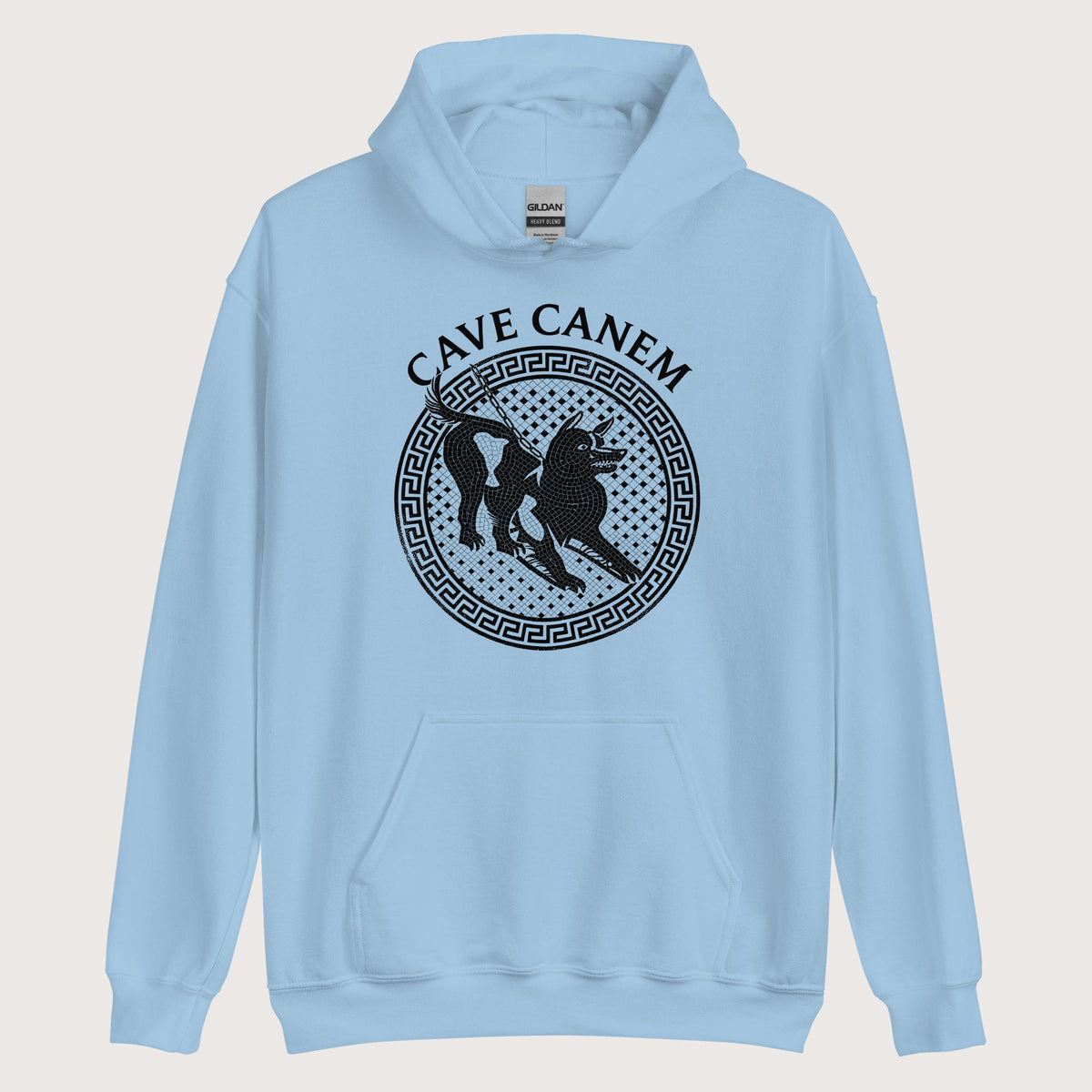 Light Blue Cave Canem Hoodie - history buff gift by HistoHead