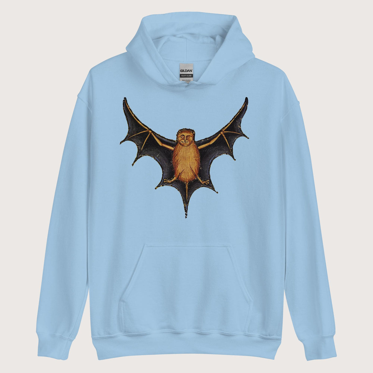 Light Blue Weird Medieval Bat Hoodie - history buff gift by HistoHead