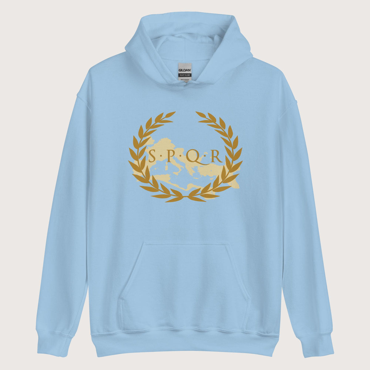 Light Blue Roman SPQR Banner Hoodie - history buff gift by HistoHead
