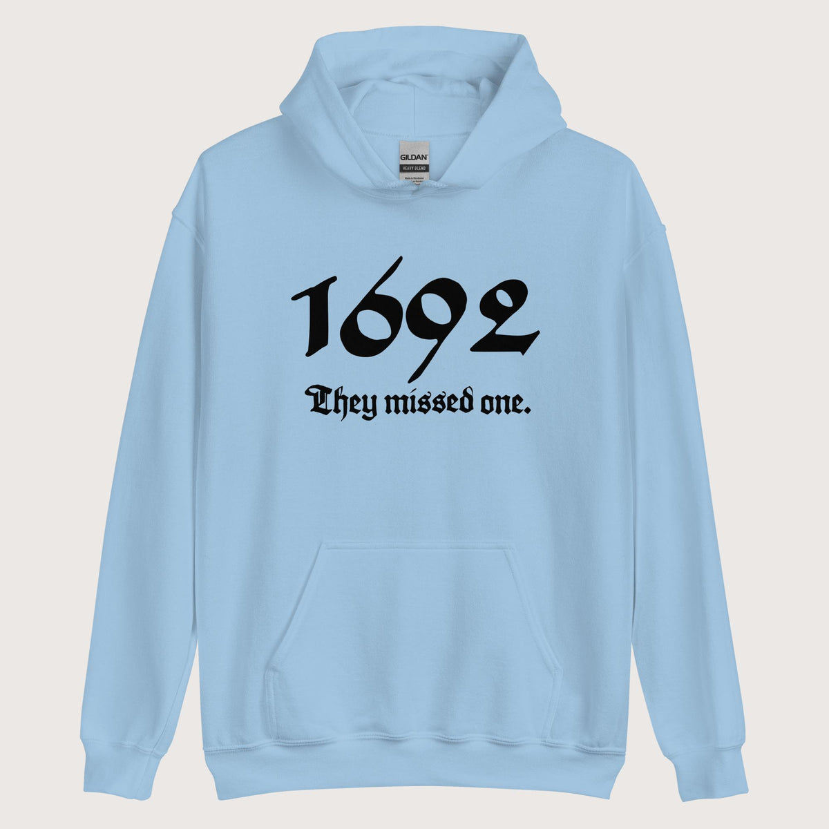 Light Blue 1692 Witch Trials Hoodie - history buff gift by HistoHead