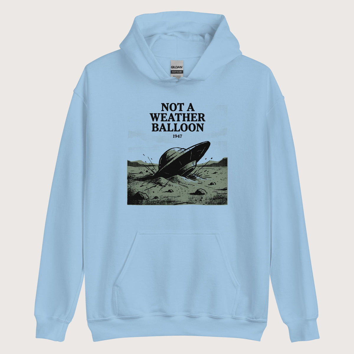 Light Blue Roswell Weather Balloon Hoodie - history buff gift by HistoHead