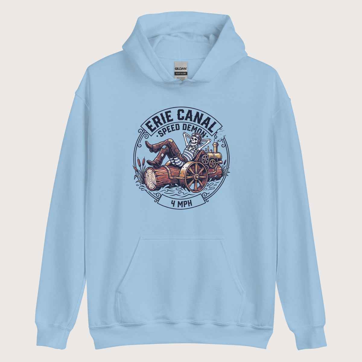Light Blue Erie Canal Speed Demon Hoodie - history buff gift by HistoHead