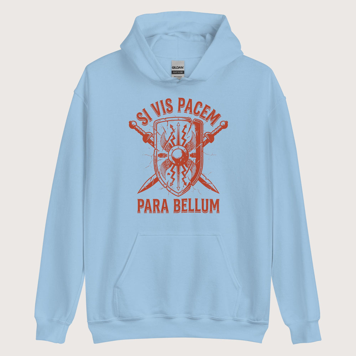 Light Blue Si Vis Pacem Para Bellum Scutum Hoodie - history buff gift by HistoHead