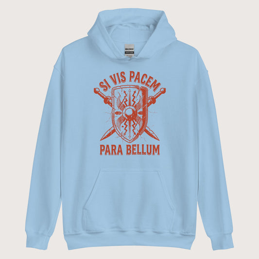Light Blue Si Vis Pacem Para Bellum Scutum Hoodie - history buff gift by HistoHead