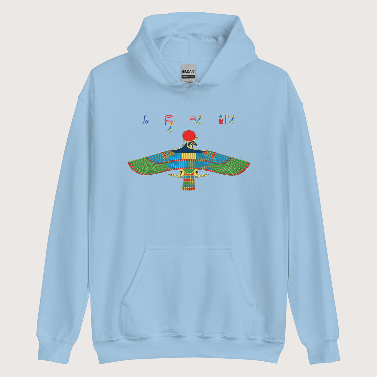 Light Blue Hawk Emblem of Ra Hoodie - history buff gift by HistoHead