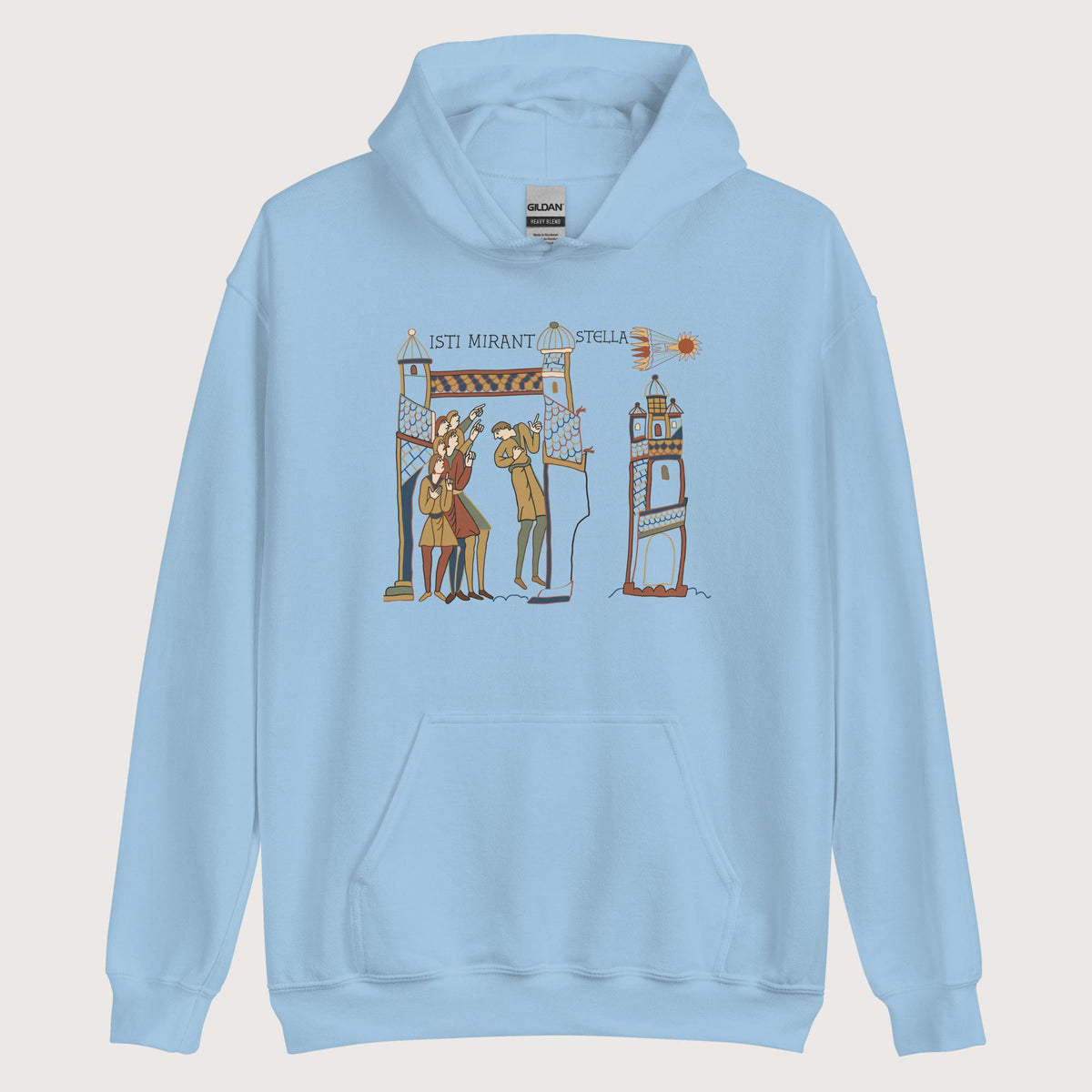 Light Blue Isti Mirant Stella Hoodie - history buff gift by HistoHead