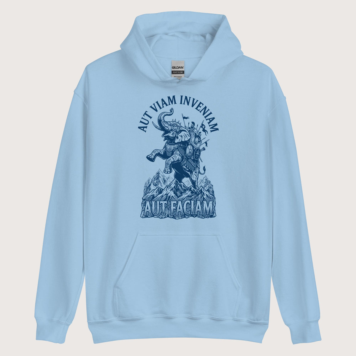 Light Blue Aut Viam Inveniam Hannibal Quote Hoodie - history buff gift by HistoHead