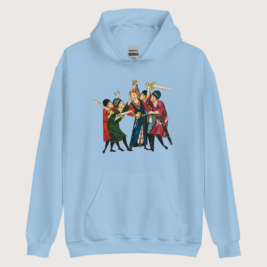 Light Blue Medieval Positivity Hoodie - history buff gift by HistoHead