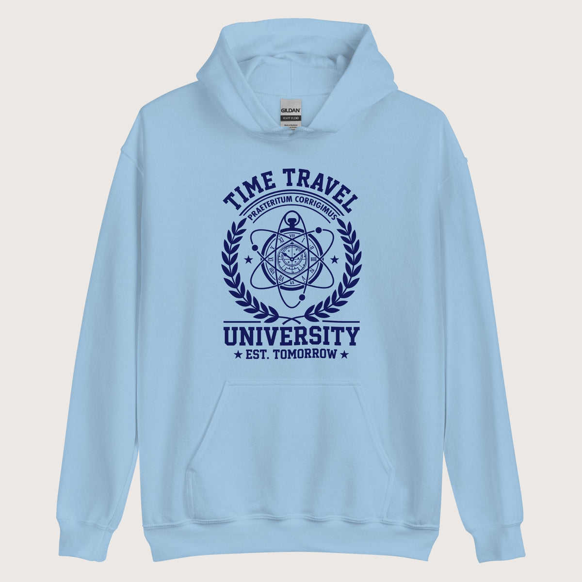 Light Blue Time Travel University Hoodie - history buff gift by HistoHead