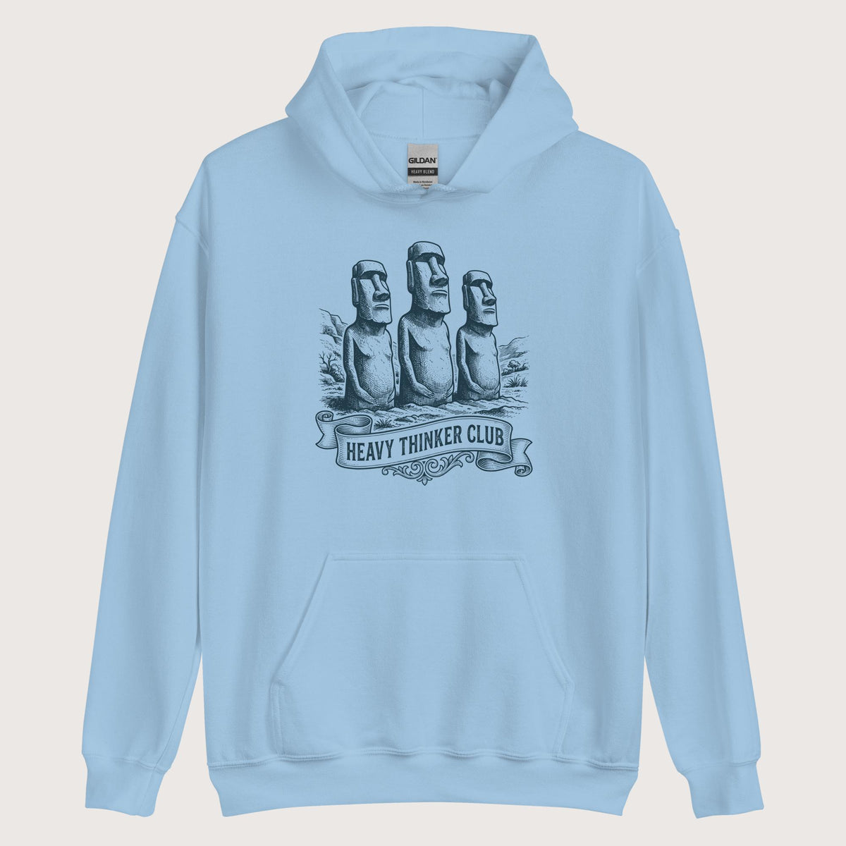 Light Blue Heavy Thinker Club Hoodie - history buff gift by HistoHead