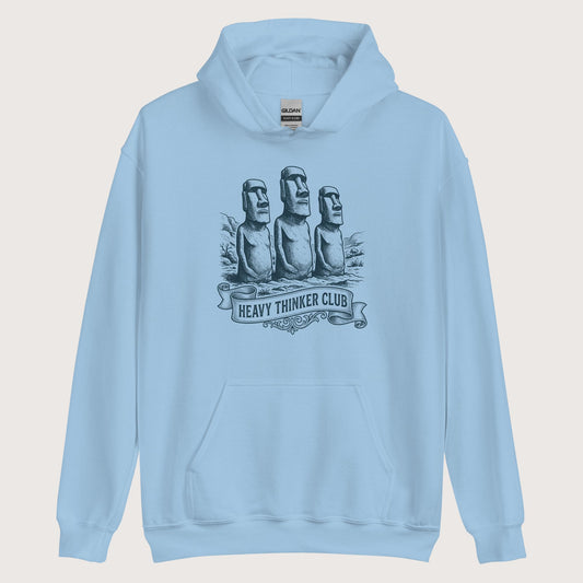 Light Blue Heavy Thinker Club Hoodie - history buff gift by HistoHead