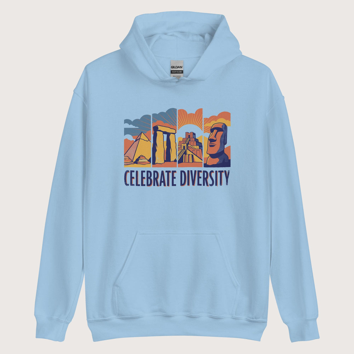 Light Blue Celebrate Diversity Stone Wonders Edition Hoodie - history buff gift by HistoHead