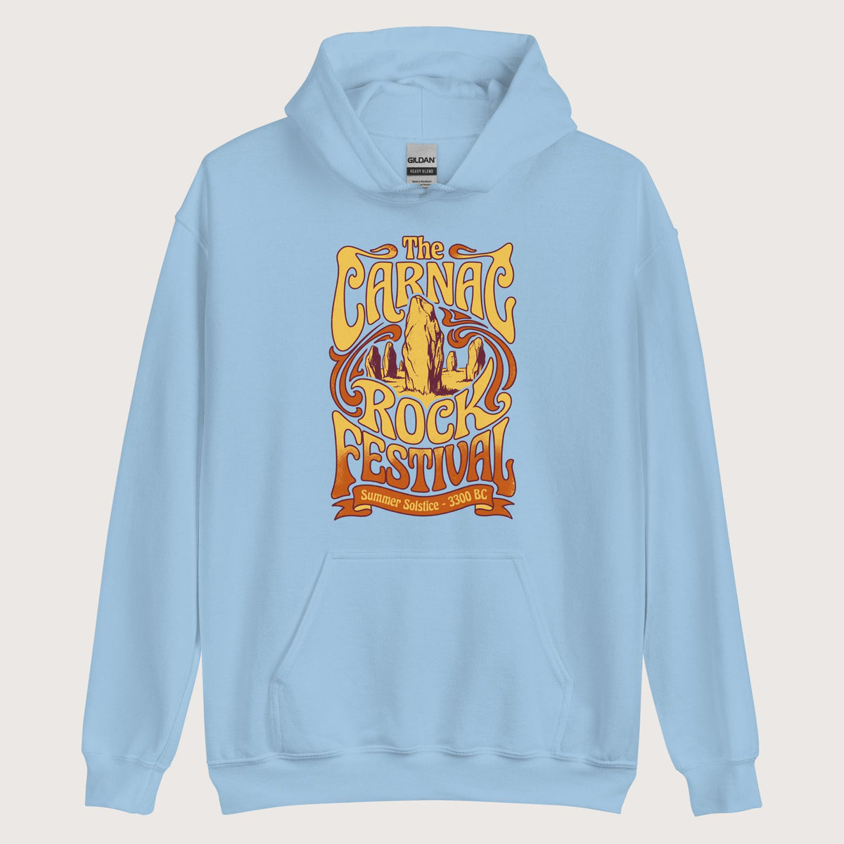 Light Blue Carnac Rock Festival Hoodie - history buff gift by HistoHead