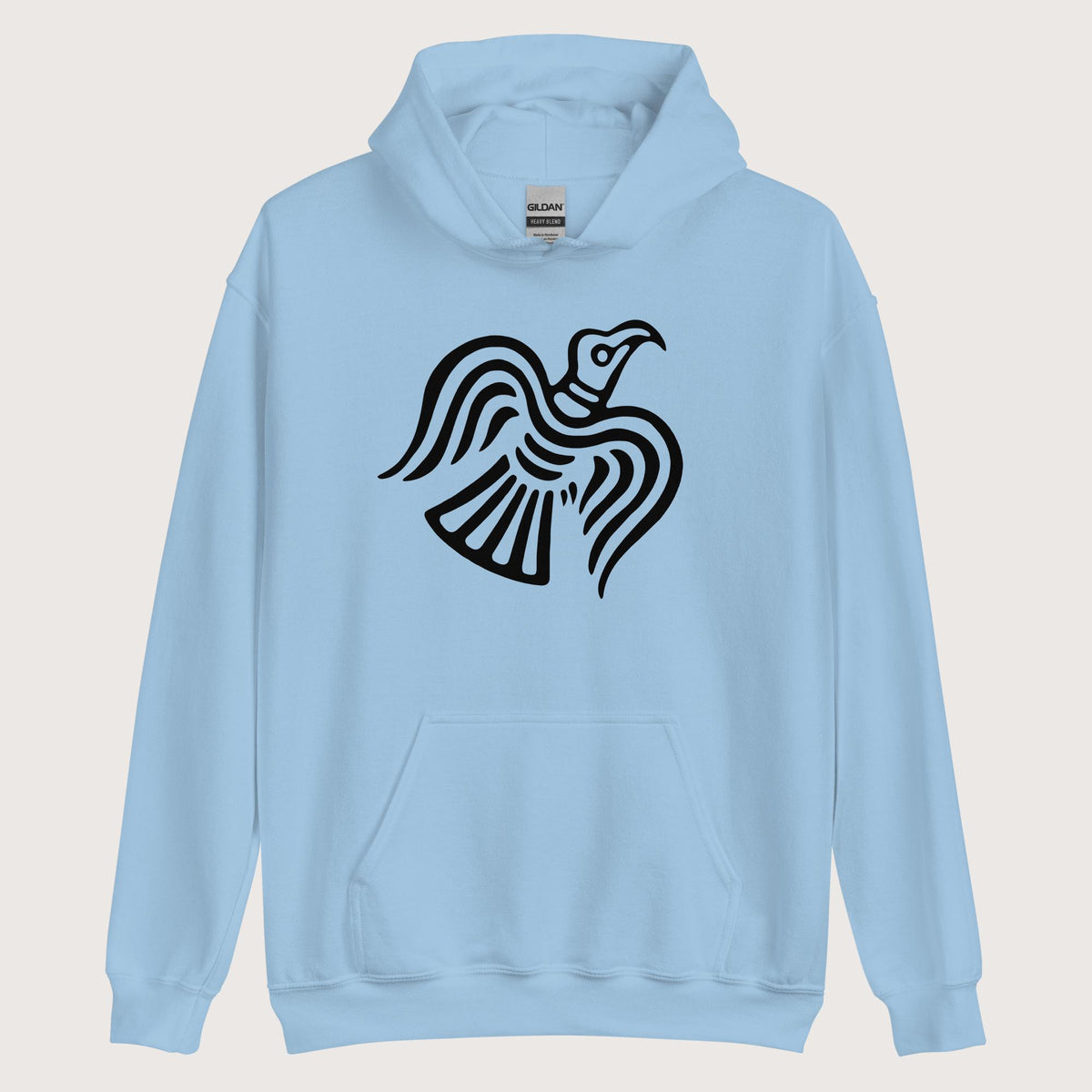 Light Blue Viking Raven Symbol Hoodie - history buff gift by HistoHead