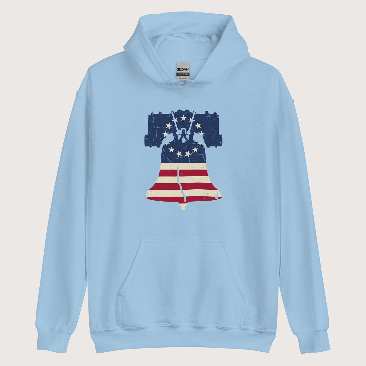Light Blue Liberty Bell Hoodie - history buff gift by HistoHead