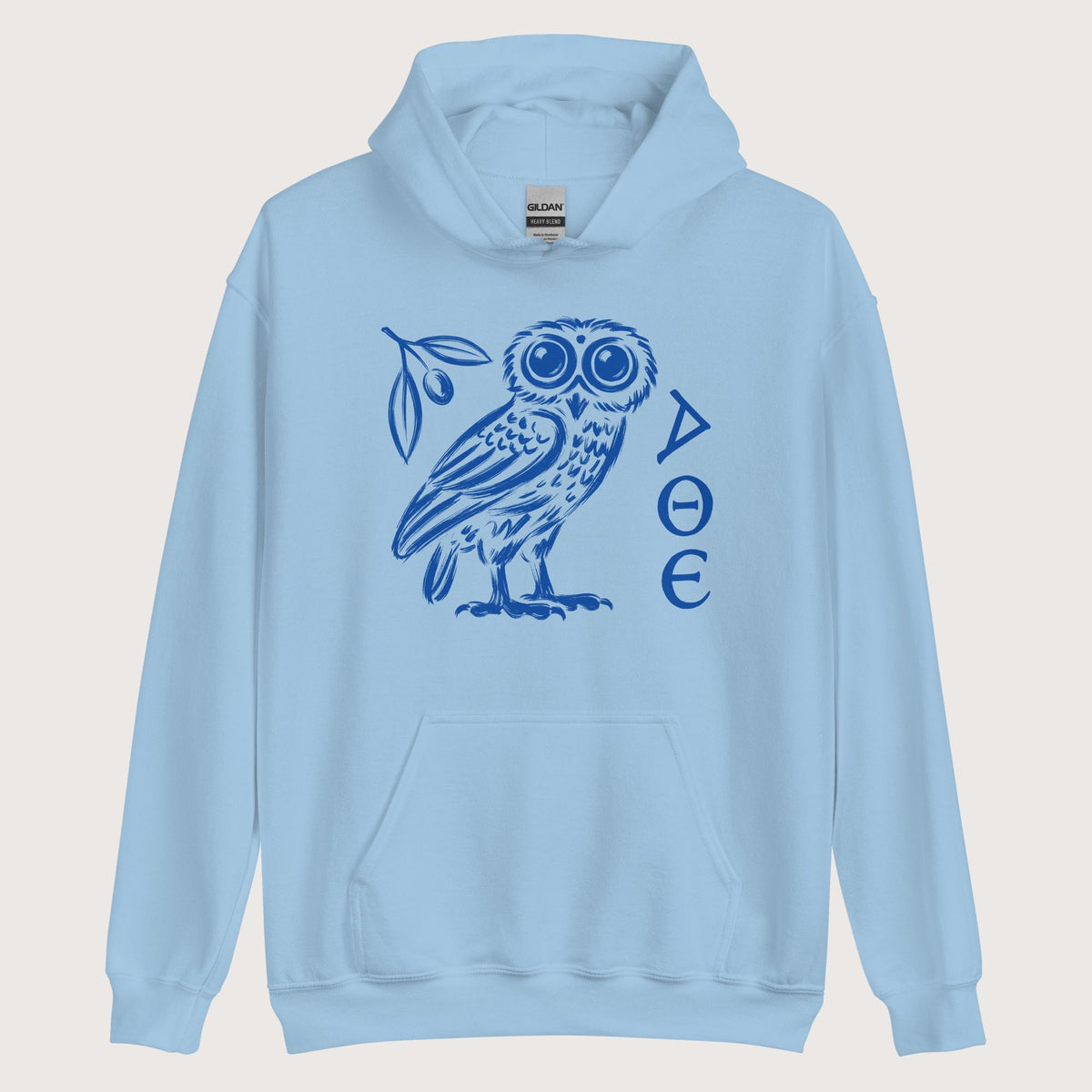 Light Blue Owl of Athena Hoodie - history buff gift by HistoHead