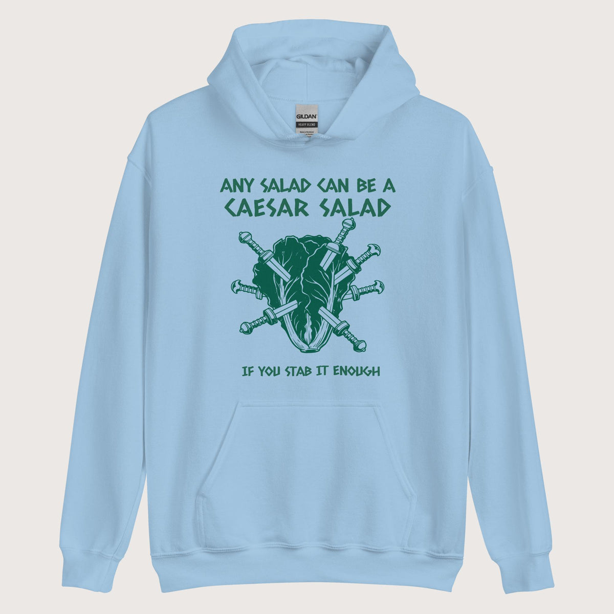 Light Blue Caesar Salad Hoodie - history buff gift by HistoHead