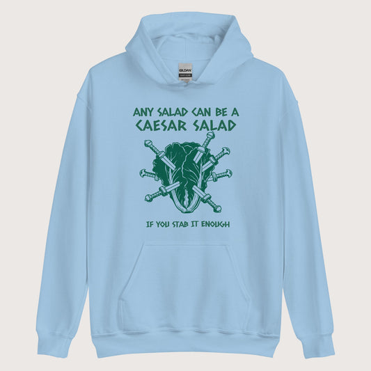 Light Blue Caesar Salad Hoodie - history buff gift by HistoHead