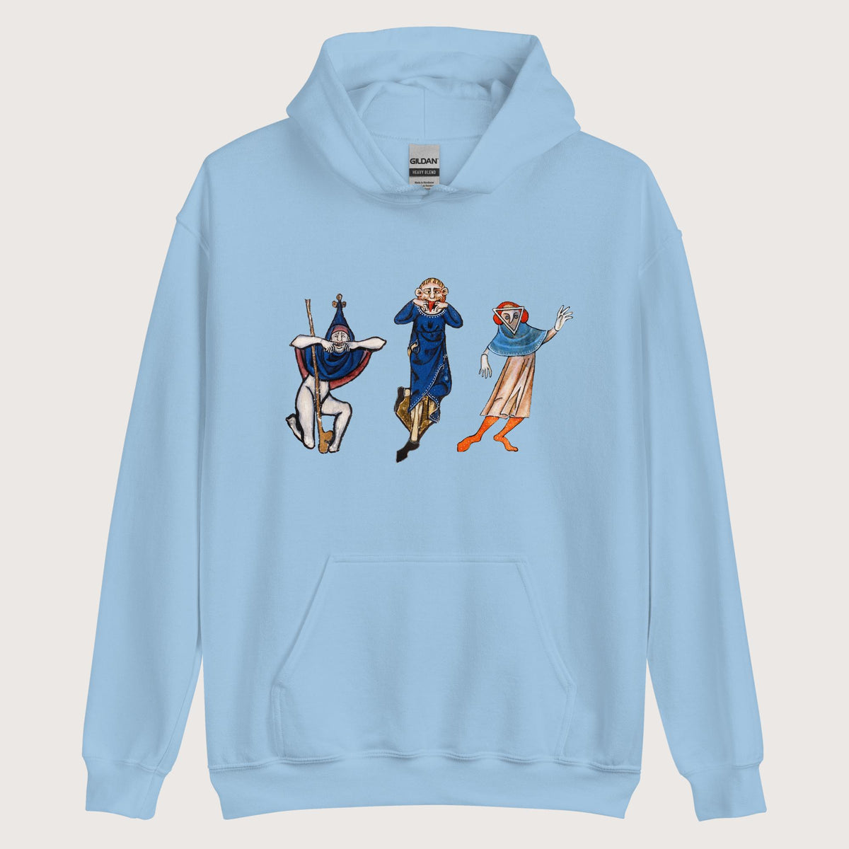 Light Blue Medieval Fun Time Hoodie - history buff gift by HistoHead