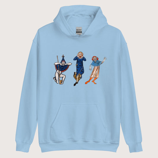 Light Blue Medieval Fun Time Hoodie - history buff gift by HistoHead