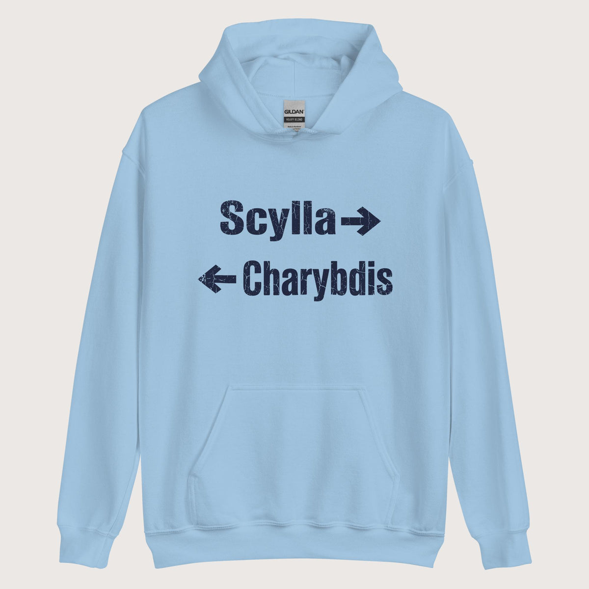 Light Blue Between Scylla and Charybdis Hoodie - history buff gift by HistoHead