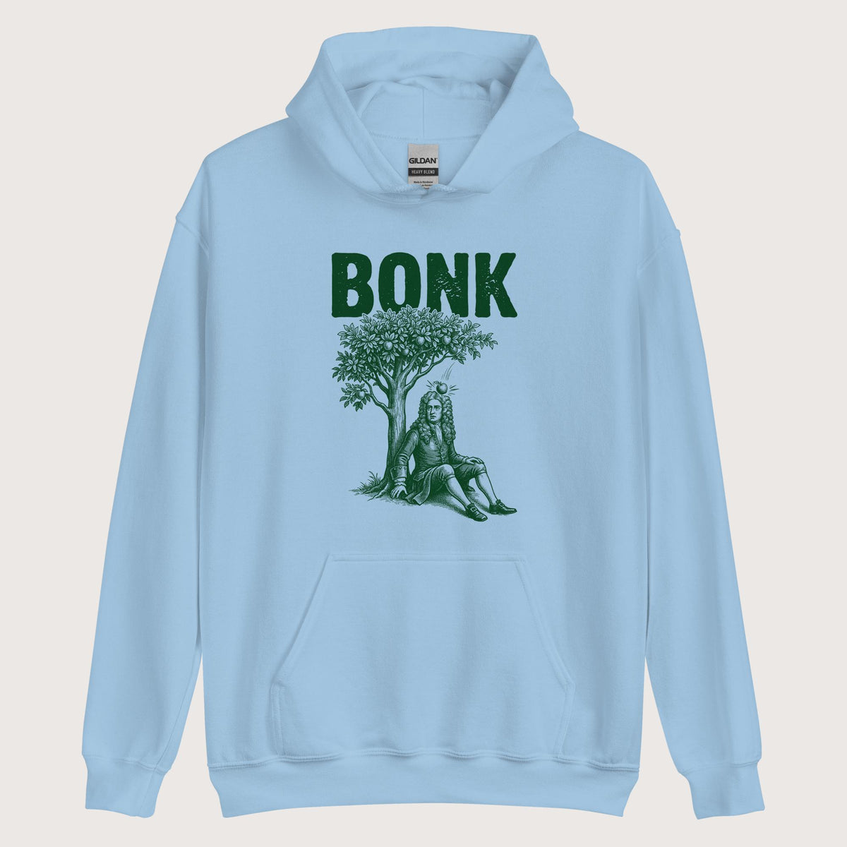 Light Blue Newton Bonk Hoodie - history buff gift by HistoHead