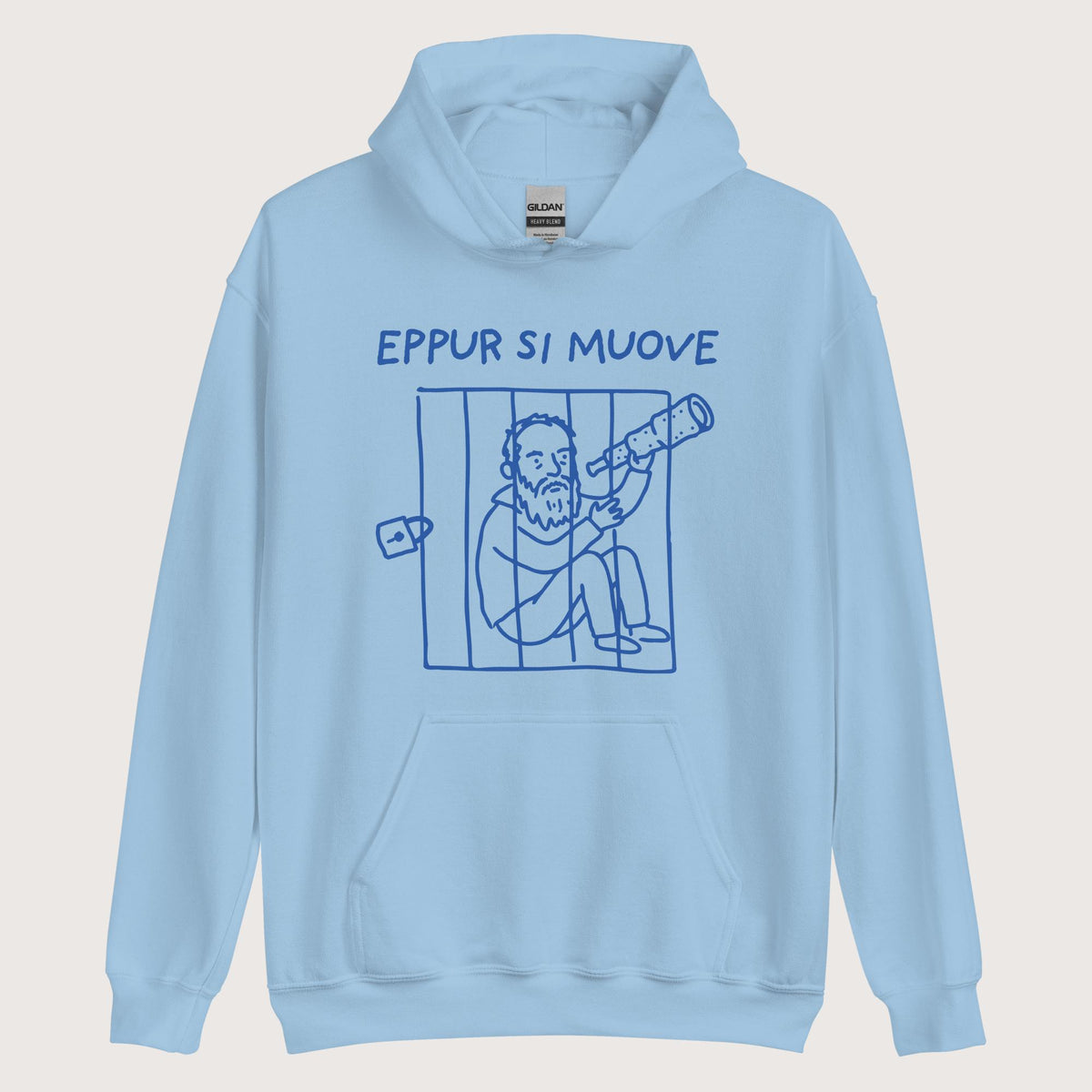 Light Blue Galileo Galilei And Yet It Moves Hoodie - history buff gift by HistoHead
