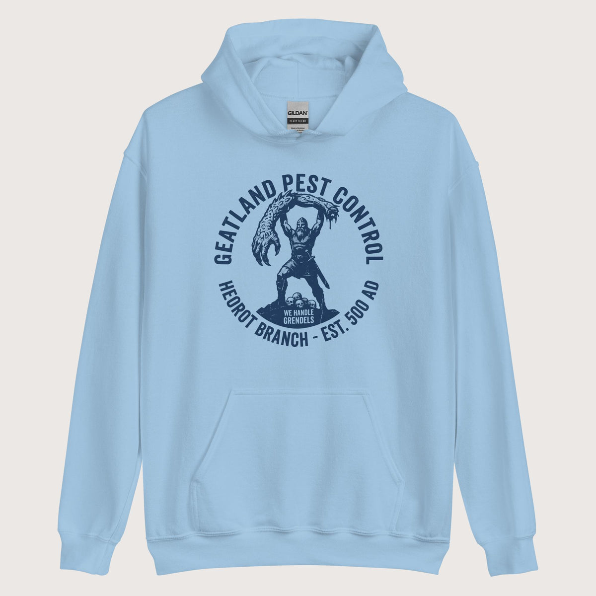 Light Blue Geatland Pest Control Hoodie - history buff gift by HistoHead