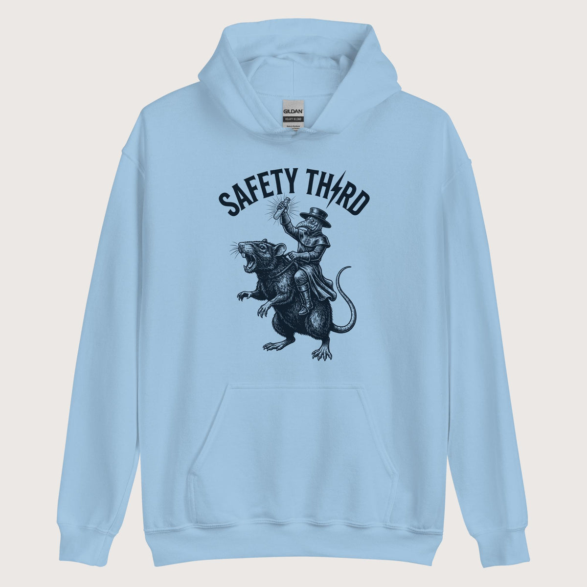 Light Blue Plague Doctor Safety Third Hoodie - history buff gift by HistoHead