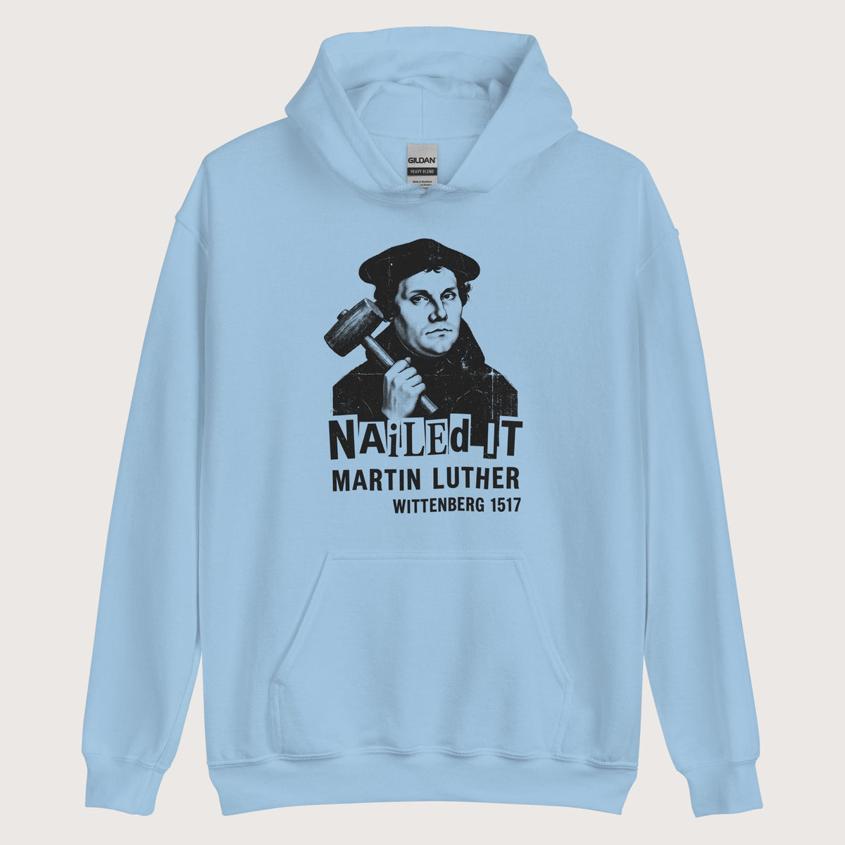 Light Blue Nailed It Hoodie - history buff gift by HistoHead