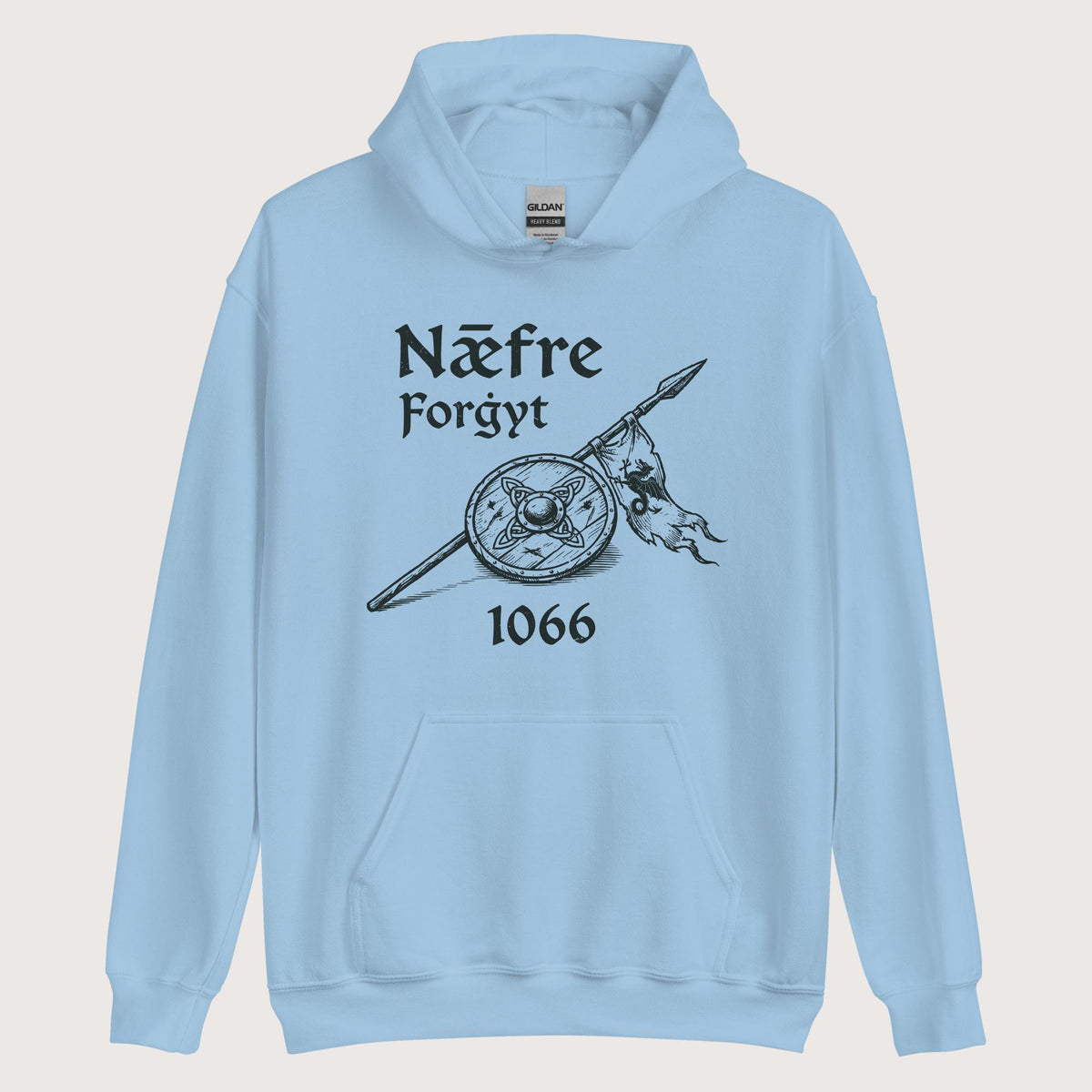 Light Blue Never Forget 1066 Hoodie - history buff gift by HistoHead