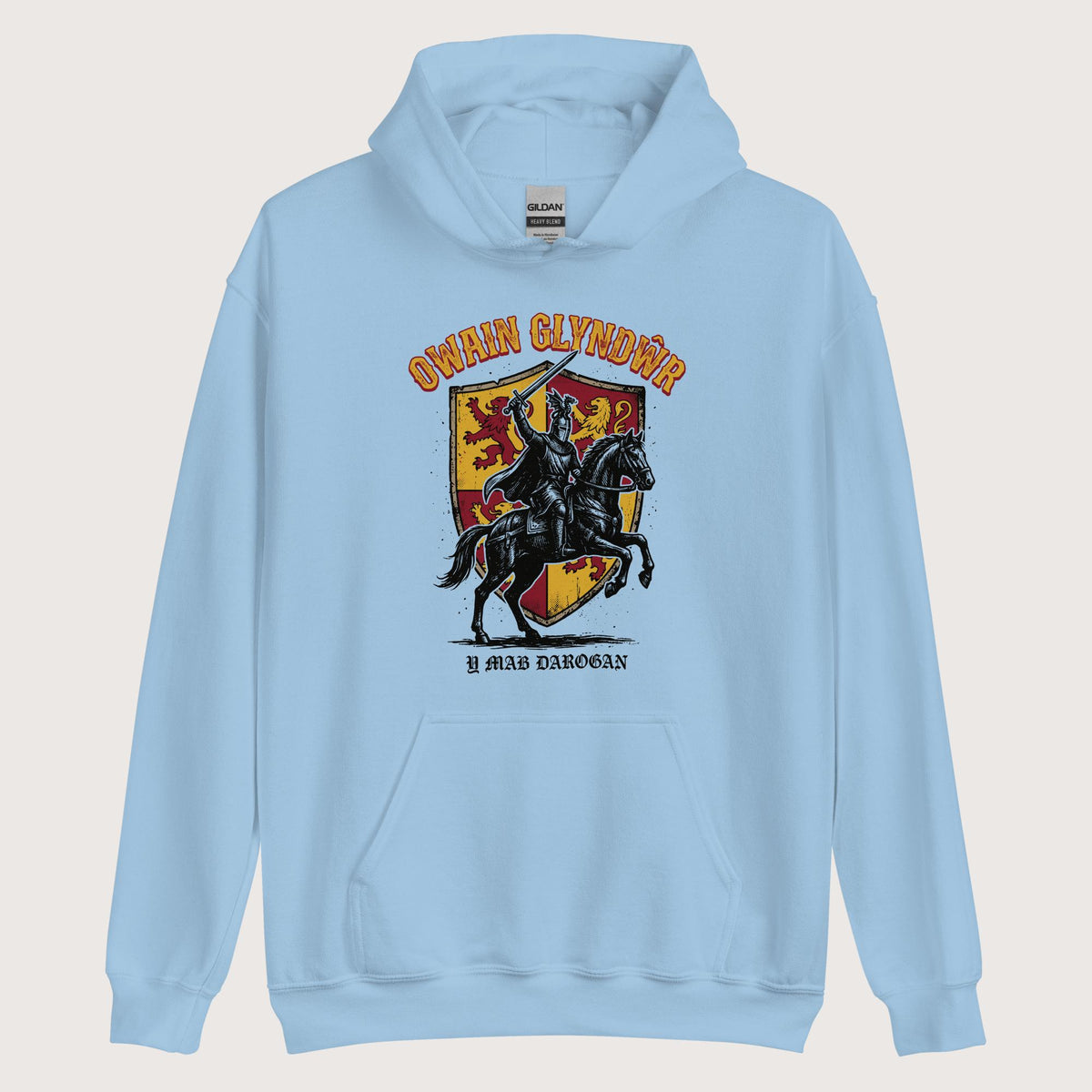 Light Blue Owain Glyndwr Hoodie - history buff gift by HistoHead