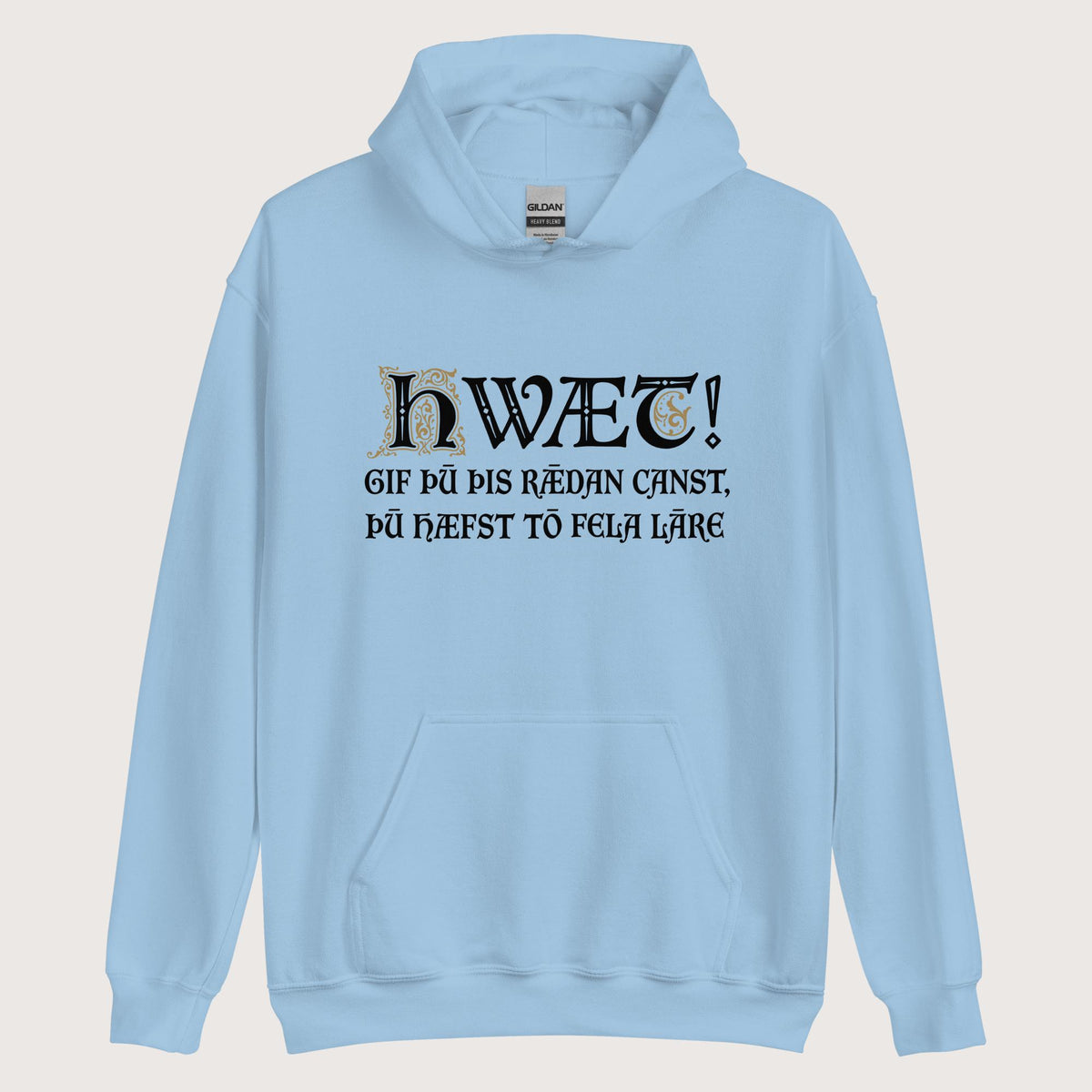 Light Blue If You Can Read This You Have Too Much Education in Old English Hoodie - history buff gift by HistoHead