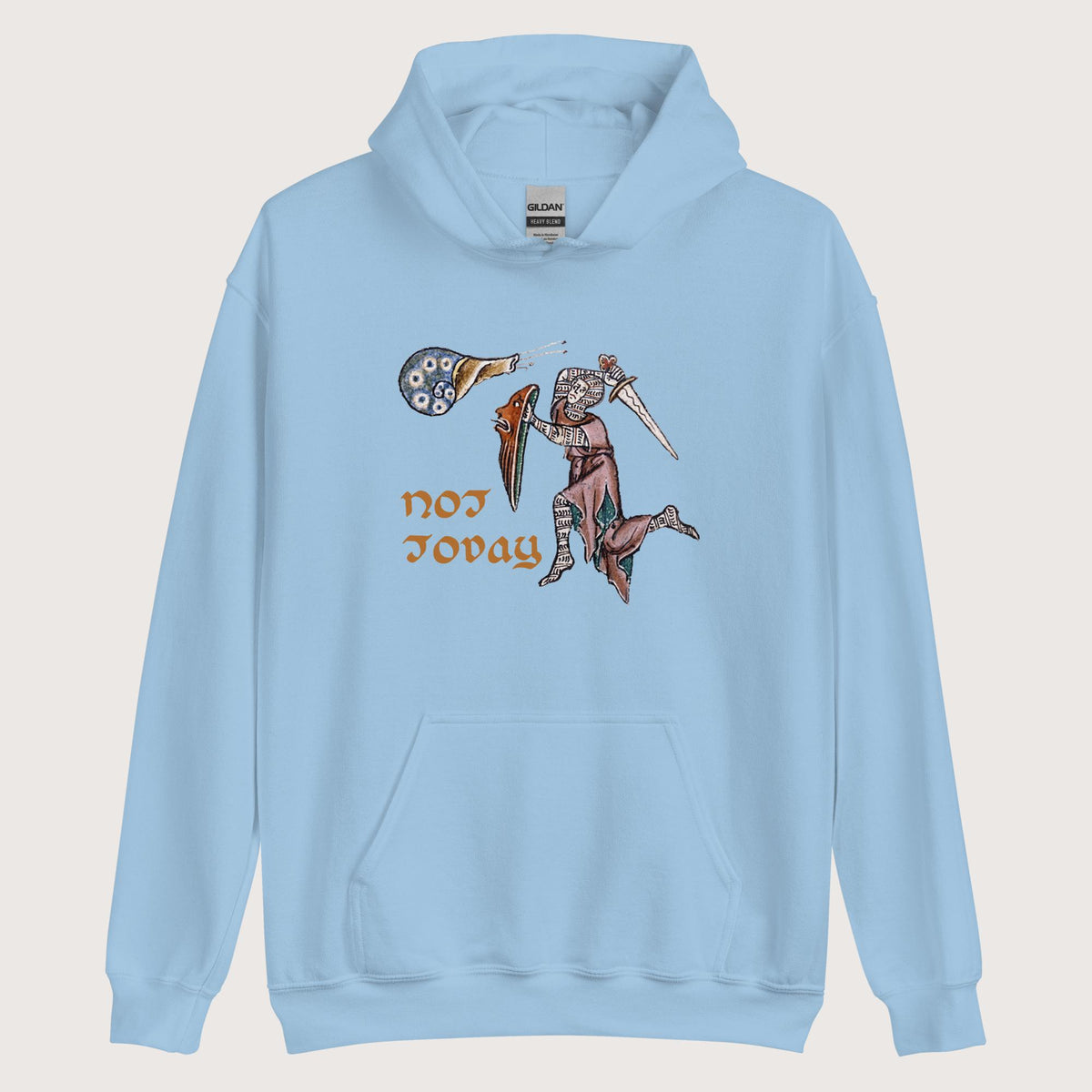 Light Blue Not Today Snail Hoodie - history buff gift by HistoHead
