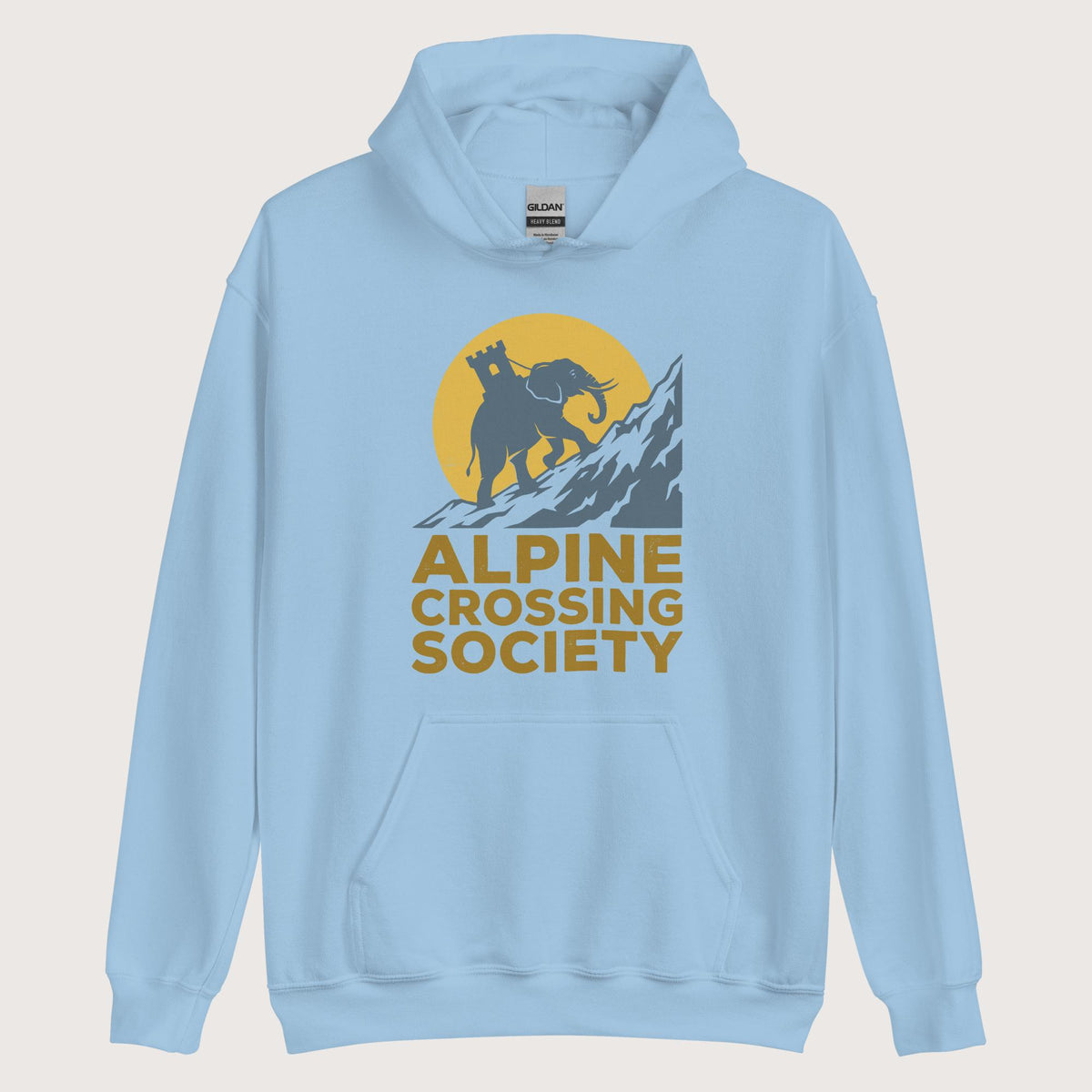 Light Blue Alpine Crossing Society Hoodie - history buff gift by HistoHead