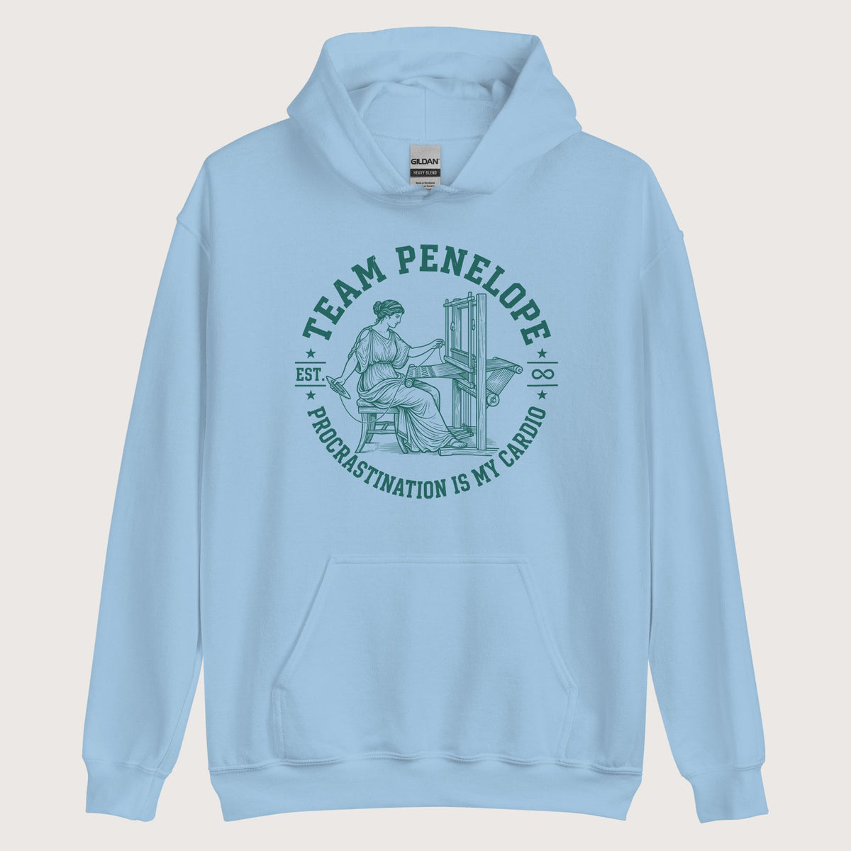 Light Blue Team Penelope Procrastination Hoodie - history buff gift by HistoHead