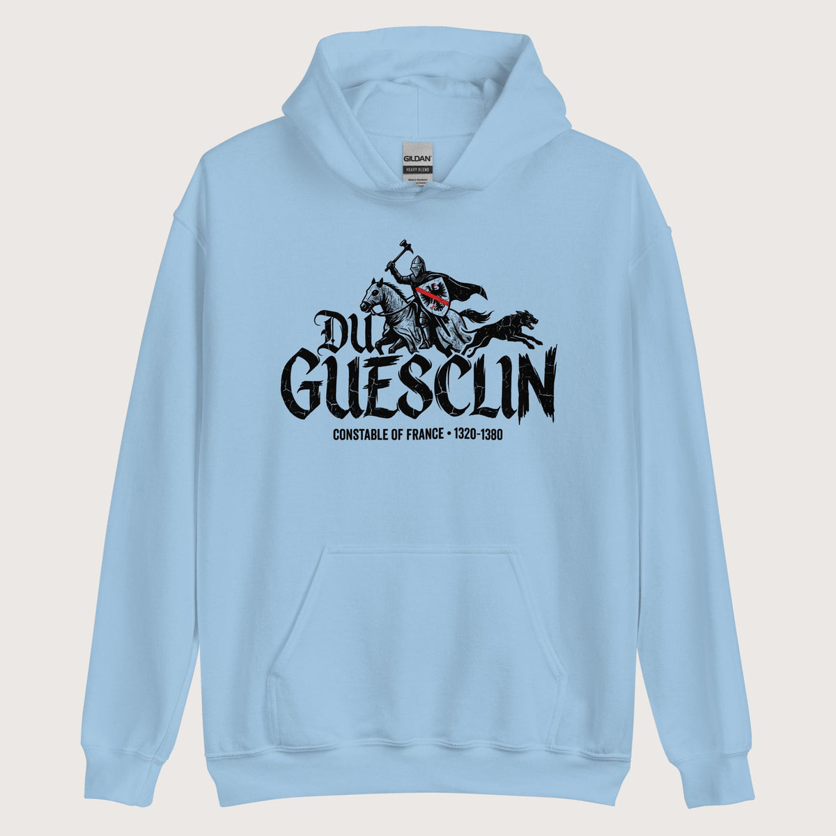 Light Blue Du Guesclin Hoodie - history buff gift by HistoHead