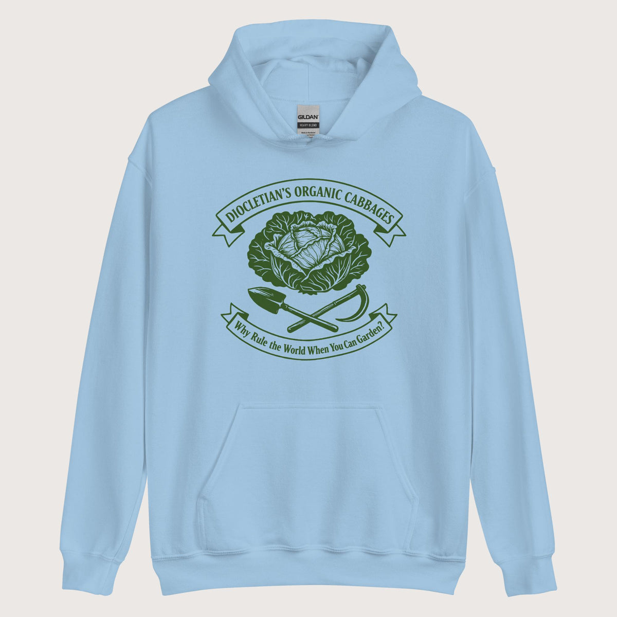 Light Blue Diocletian's Cabbage Hoodie - history buff gift by HistoHead