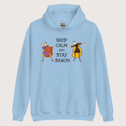 Light Blue Harold Godwinson Keep Calm and Stay Saxon Hoodie - history buff gift by HistoHead