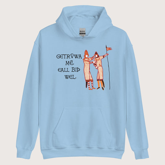 Light Blue Bayeux Tapestry Trust Me Everything Will Be Fine Old English Hoodie - history buff gift by HistoHead