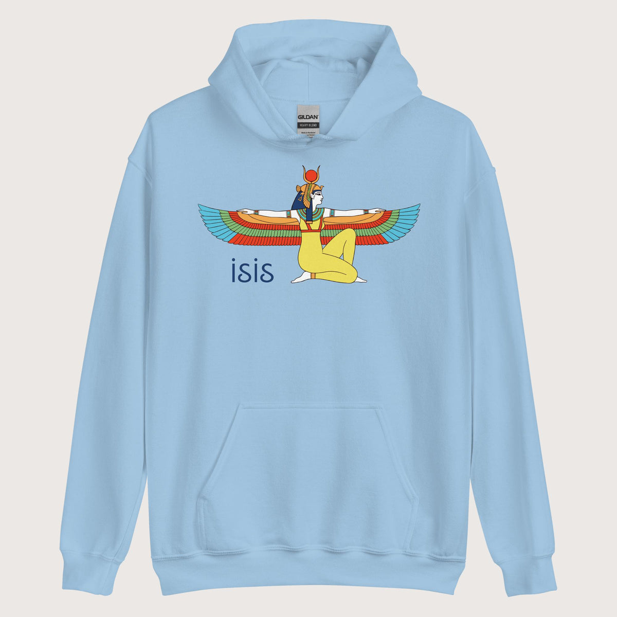 Light Blue Egyptian Goddess Isis Hoodie - history buff gift by HistoHead