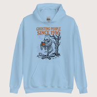 Light Blue Roanoke Colony Ghosting Since 1590 Hoodie - history buff gift by HistoHead