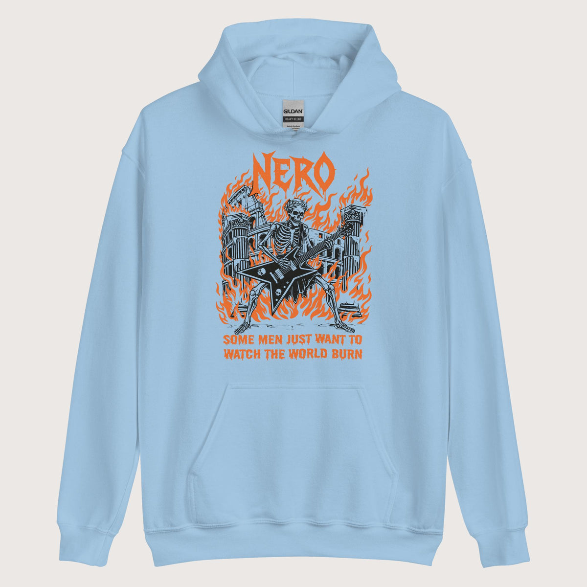 Light Blue Nero Watch the World Burn Hoodie - history buff gift by HistoHead
