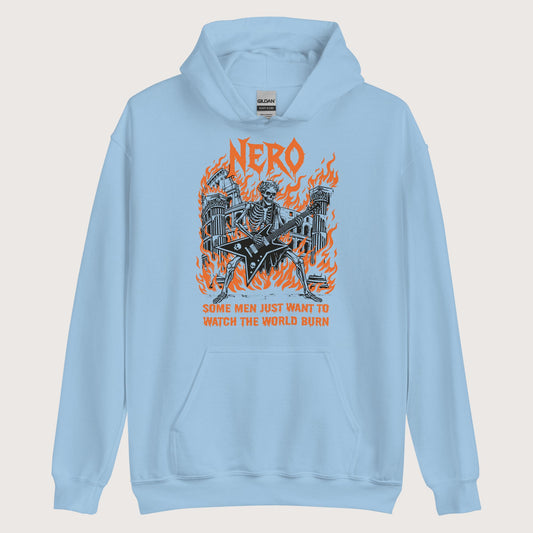 Light Blue Nero Watch the World Burn Hoodie - history buff gift by HistoHead