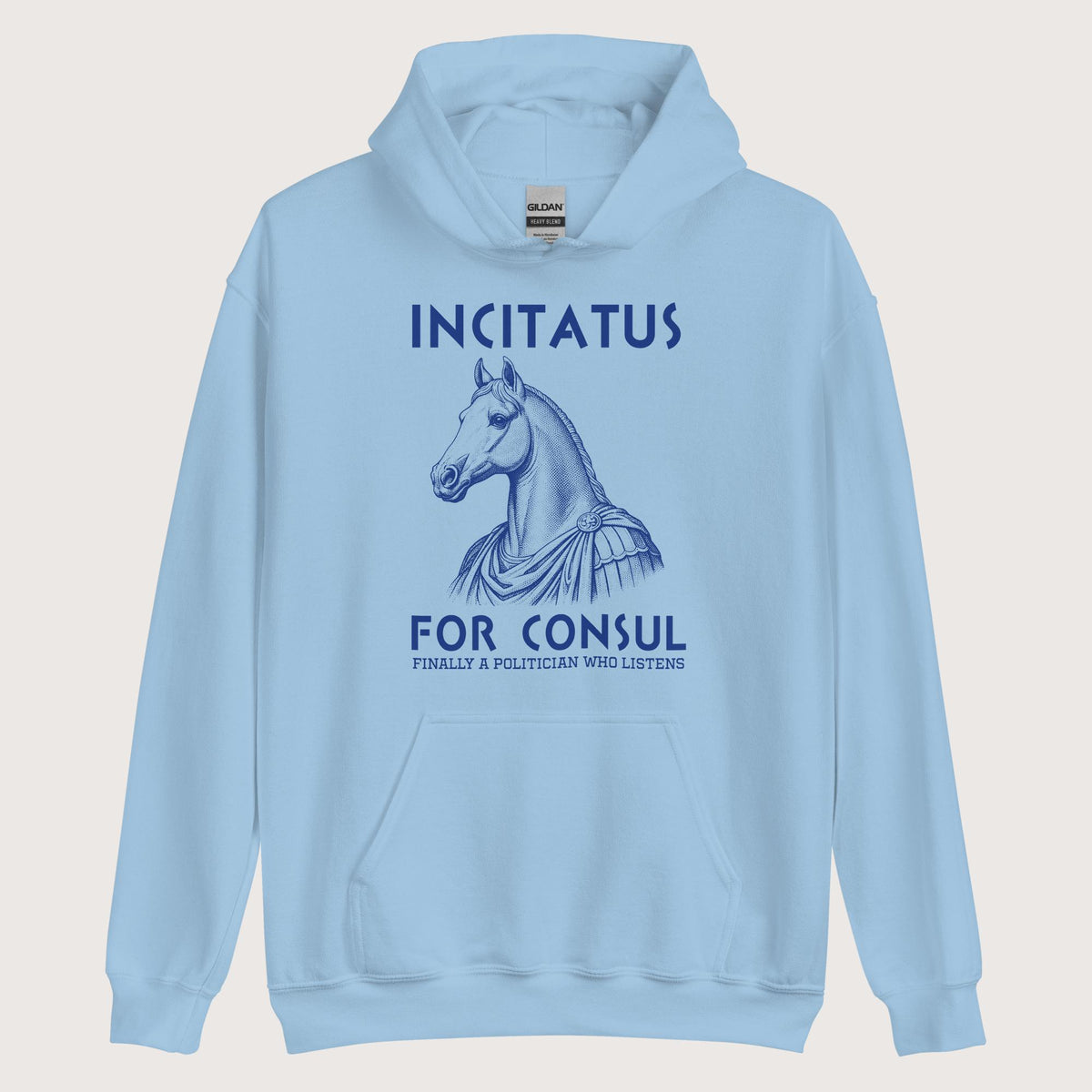 Light Blue Incitatus For Consul Hoodie - history buff gift by HistoHead