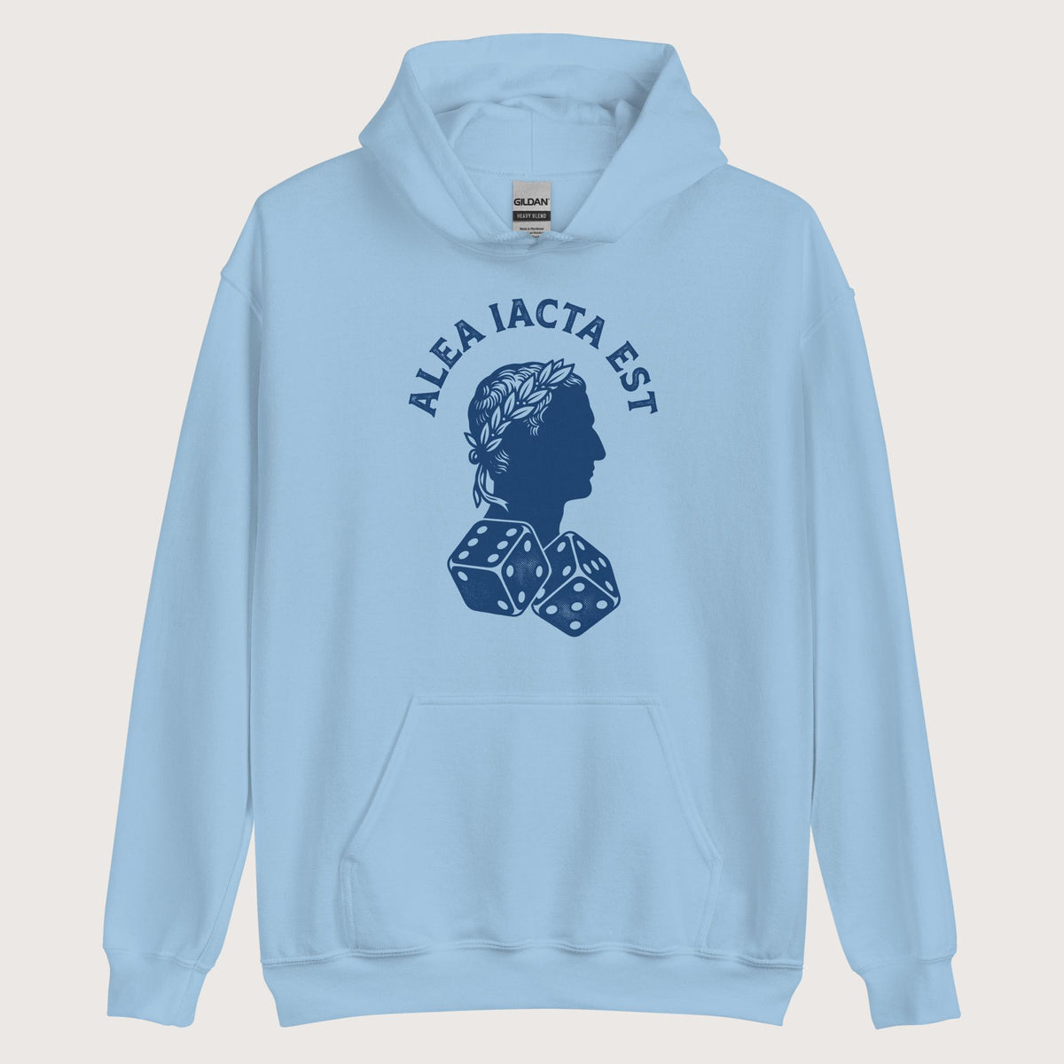 Light Blue Alea Iacta Est Caesar Quote Hoodie - history buff gift by HistoHead