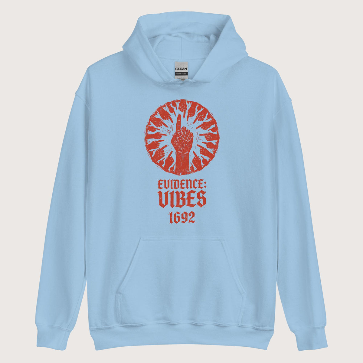 Light Blue 1692 Salem Witch Trials Evidence Hoodie - history buff gift by HistoHead